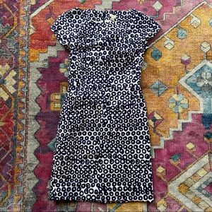 J. Crew navy and white cap sleeve dress